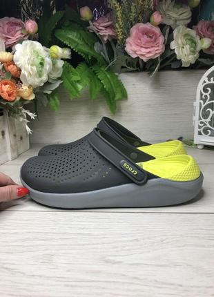 Мужские оригинальные кроксы с салатовой пяткой crocs literide graphic clog сабо кроксы crocs literid