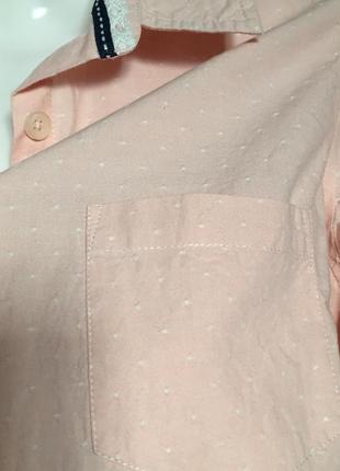 Фактурная нежная розово персиковая рубашка3 фото