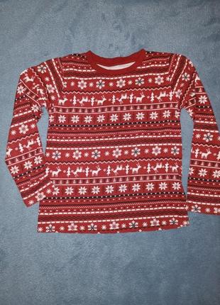 Лонгслив свитер новогодний принт2 фото