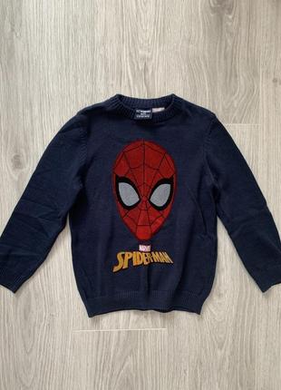 Spider man кофточка кофта свитерик на мальчика человек-паук 4-5 лет 104-110 см