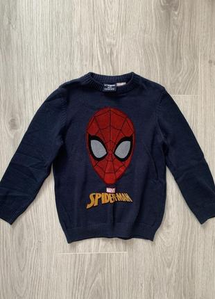 Spider man кофточка кофта светрик на хлопчика людина-павук 4-5 років 104-110 см