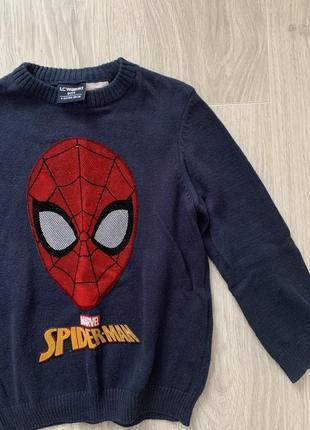 Spider man кофточка кофта свитерик на мальчика человек-паук 4-5 лет 104-110 см4 фото