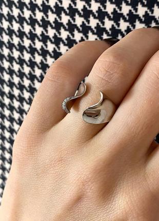 Серебряное кольцо притяжение с камнями, без размера 925 проба2 фото