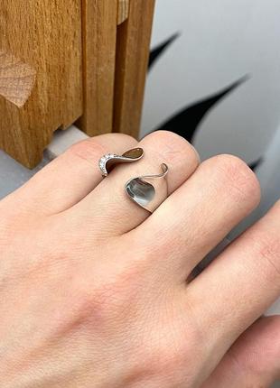 Серебряное кольцо притяжение с камнями, без размера 925 проба3 фото