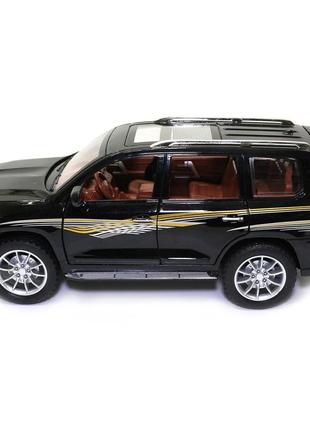 Машинка металлическая toyota prado «autoexpert» тойота прадо джип черный звук свет 21*9*10 см (gt-9147)3 фото