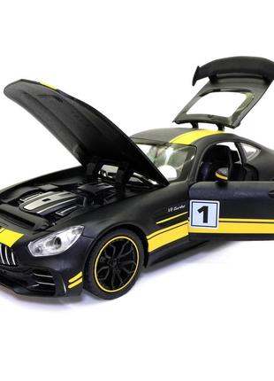 Іграшкова машинка металева mercedes-benz amg «автоексперт» мерседес чорний звук світло 20*9*7 см (gt-6214)5 фото