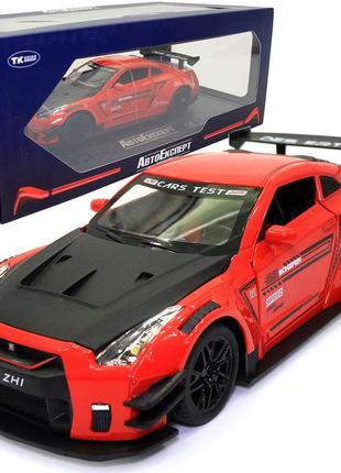 Іграшкова машинка металева nissan gt-r «автоексперт» ніссан гт-р червоний звук світло 20*6*9 см (gt-2247)