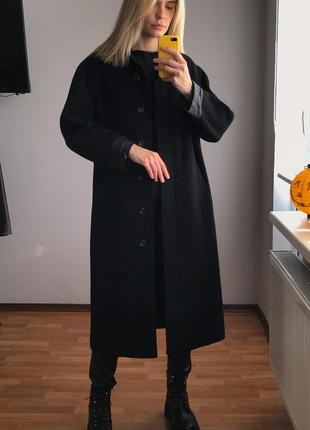 Пальто шерстяное длинное миди  100% шерсть
