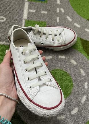 Белые кожаные кеды converse 30 размер