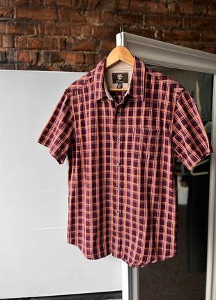 Timberland earthkeepers men’s plaid short sleeve button shirt сорочка на короткий рукав