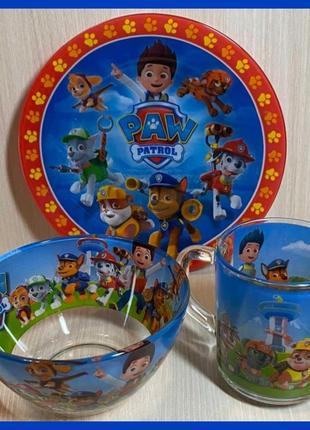 Детский набор посуды "патруль синий"