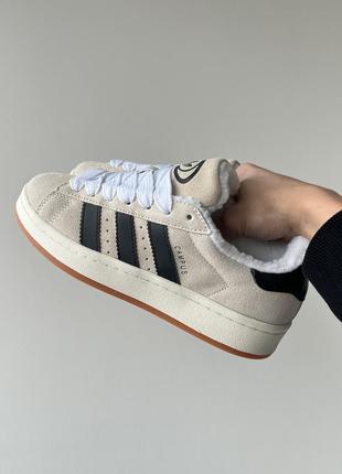 Adidas campus fur зимние с мехом, женские кроссовки мех