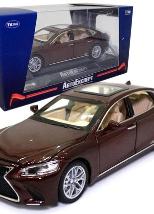 Машинка металева lexus ls 500h "autoexpert" лексус лс 500 коричневый світло звук 16*4*6 см (el-1823)1 фото