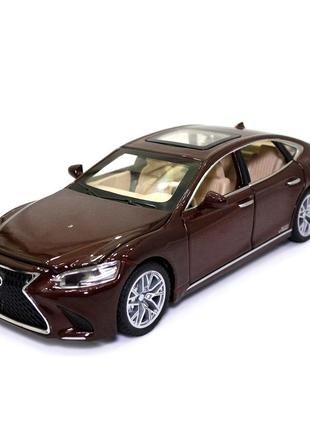 Машинка металева lexus ls 500h "autoexpert" лексус лс 500 коричневый світло звук 16*4*6 см (el-1823)2 фото