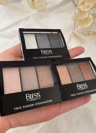 Компактные тени bless beauty "trio fusion eyeshadows"2 фото