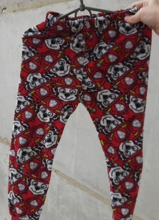 Теплые пижамные штанишки флисовые маршал щенячий патруль 4-5 рочков 98 110 см