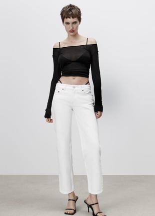 Новые прямые джинсы с низкой посадкой zara low-rise ankle length