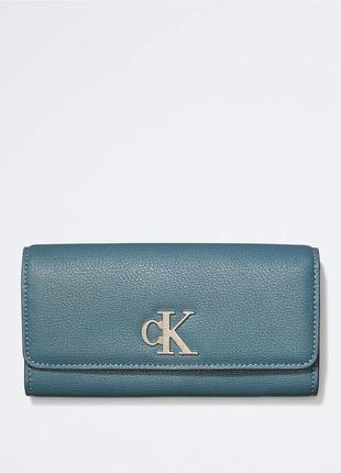 Новый кошелек calvin klein (ck logo longfold blue lake wallet) с америки1 фото