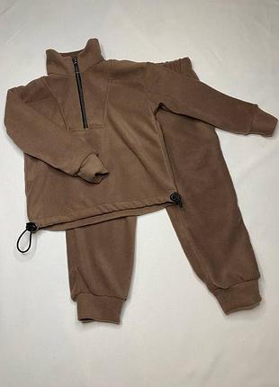 Флісовий спортивні термокостюми дитячі кофта на блискавці +штани2 фото