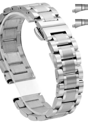 Браслет для класичних і смарт годинника. колір срібла. 18,19,20,21,22,23,24 мм. є інші кольори1 фото