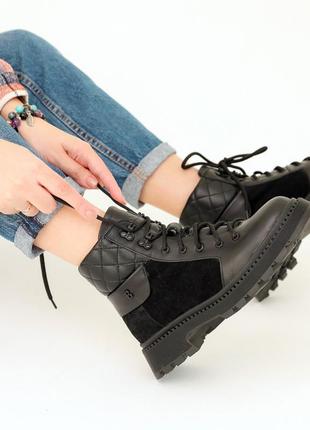 Ботиночки черные ручной работы (натуральная кожа)1 фото