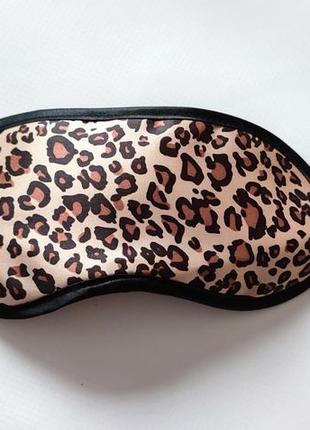 3 шт маска для сну та ігор леопардова атласна для сна в подорожі travel2 фото