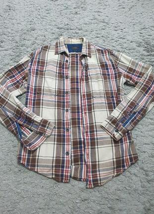 Рубашка zara, size m/s, плотный коттон, классный принт5 фото