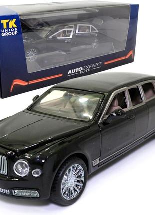 Машинка игровая bentley limousine m929j «автоексперт» бентли лимузин металл черный свет звук 20*6*7 см