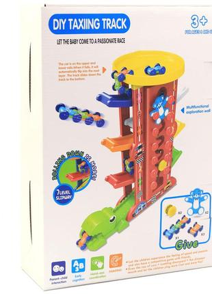 Игровой набор паркинг-трек веселый трамплин аллигатор, 6 уровней, 4 машинки (6846)2 фото
