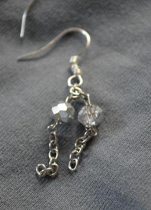 Сережки кришталь крапля ланцюжки 2