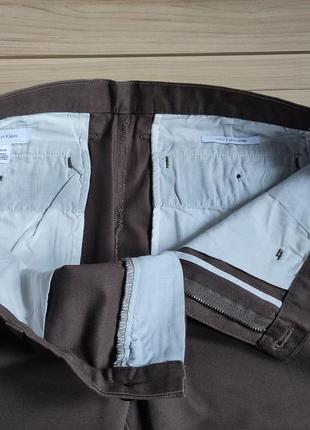 Котонові брюки штани від calvin klein leather cintrée slim fit ☕ розмір 34w/34l4 фото