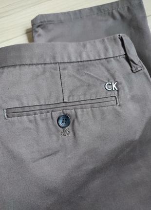 Котонові брюки штани від calvin klein leather cintrée slim fit ☕ розмір 34w/34l2 фото