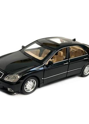 Машинка металлическая toyota royal crown 2,5 «autoexpert» тойота, черный, звук, свет, инерц., откр. двери,3 фото