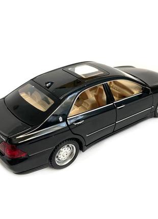 Машинка металлическая toyota royal crown 2,5 «autoexpert» тойота, черный, звук, свет, инерц., откр. двери,4 фото