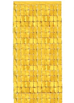 Штора из фольги (прямоугольники) фотозона золото 1х2 метра