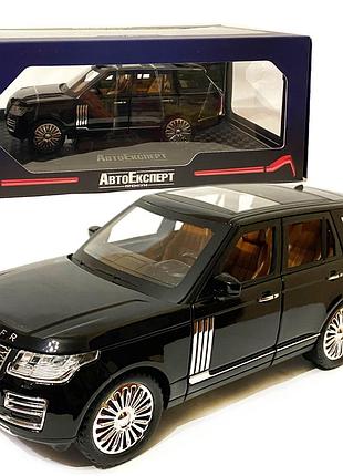 Машинка металлическая land rover defender sc v6 «autoexpert» дефендер джип черный звук свет 21*9*9 см