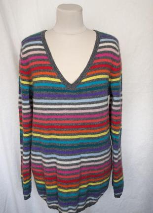 Кашемировый пуловер в цветную полоску maddison
