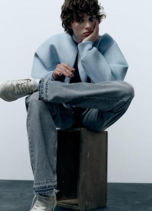 М’яка куртка-бомбер із неопреновим ефектом zara6 фото