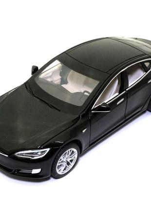 Игрушечная металлическая машинка tesla «автопром» тесла свет звук черный 15*5*6 см (6614)2 фото