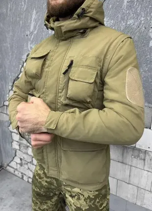 Тактична куртка/жилетка койот, армійська куртка на хутрі койот утеплена жилетка куртка3 фото