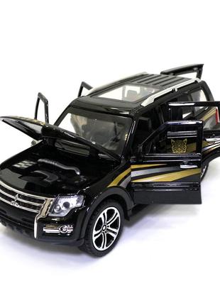 Машинка металлическая mitsubishi pajero «autoexpert» митсубиси паджеро джип черный звук свет 16 см (gt-2156)5 фото