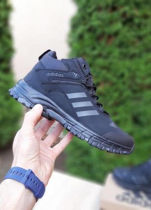Кросівки чоловічі осінь — зима adidas climaproof високі чорні2 фото