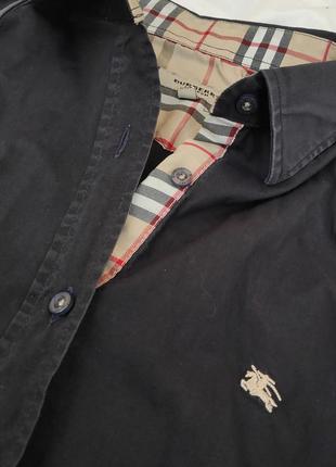 Рубашка ✨ burberry ✨ длинный рукав 3/4  хлопковая рубашка узкого кроя на пуговицах с вышитым логотипом burberry4 фото