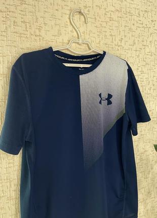 Темно синя футболка оригінал спортивна для бігу спорту зали2 фото