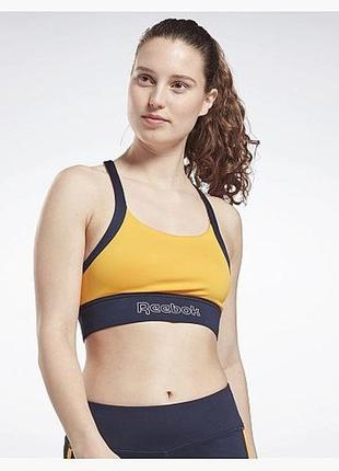 Топ reebok piping bralette yellow