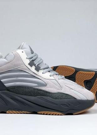 Adidas yeezy boost 700 кроссовки женские кожаные замшевые бежевые с серым ботинками сапоги высокие теплые адидас буст