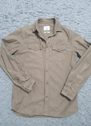 Рубашка jack and jones, size s, интересное вкрапление из цветных нитей