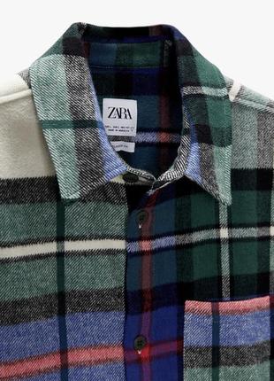 Фланелевая теплая рубашка мужская zara flannel 5