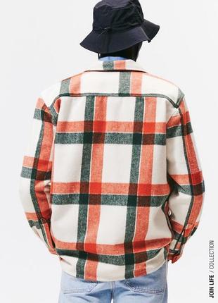 Фланелевая теплая рубашка мужская zara flannel 10