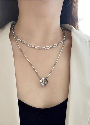 Модная массивная цепочка цепь на шею колье подвеска чокер цепочка кулон